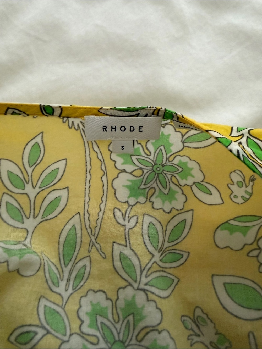 RHODE Yellow Floral Ruffle Top - Picture 5 of 5